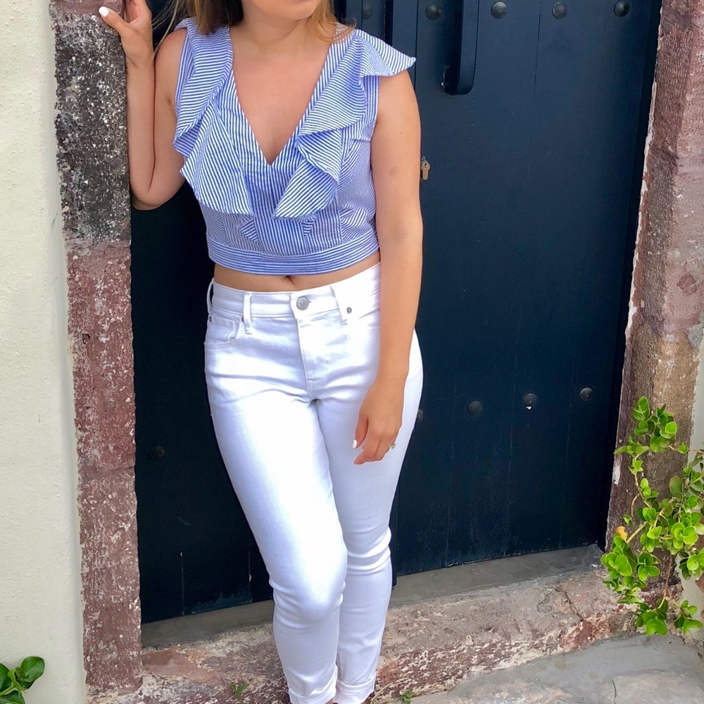 Socialite crop ruffle top